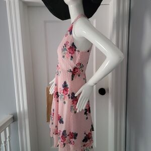 19 Cooper Womens Pink Floral Dress Small